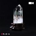 白水晶柱 帶綠幽靈優雅雪景幾乎全淨 | 高17cm | qu268