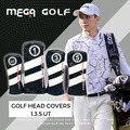 【MEGA GOLF】簡約黑白 高爾夫木桿套 1.3.5.UT 木桿套 球桿套_1