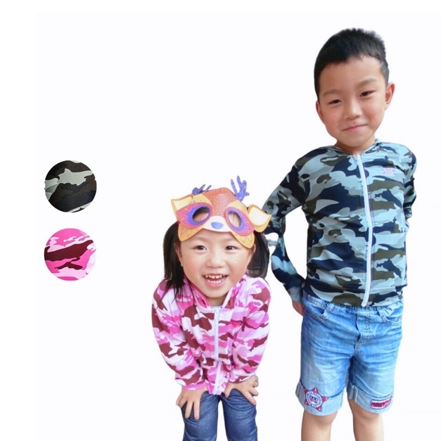 【MEGA COOUV】兒童防曬連帽外套-迷彩款 UV-M411