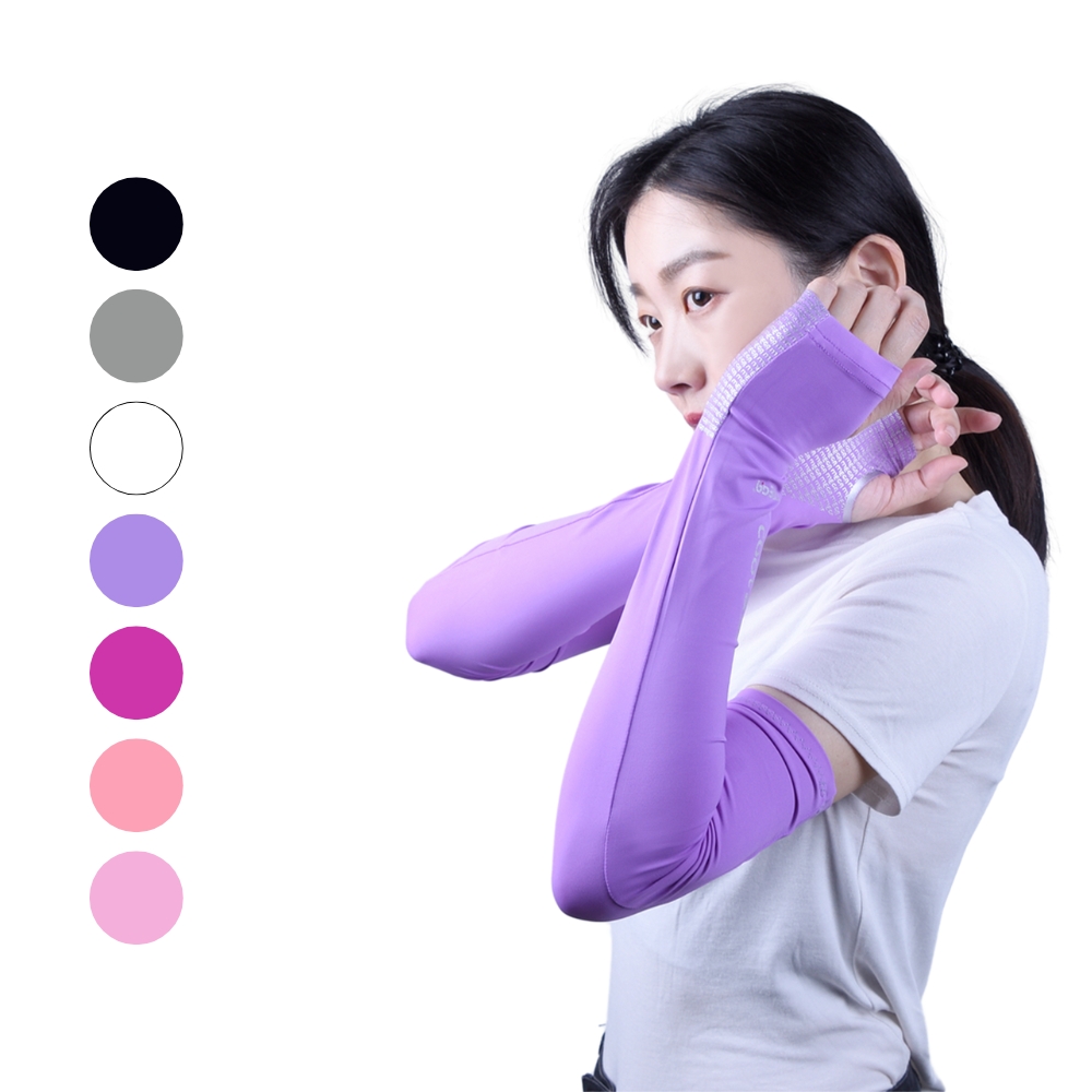 【MEGA COOUV】防曬涼感女款手掌止滑袖套 UV-F502  UV Women sleeves with palm