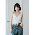 【jnauxz】純欲少女get! 蕾絲花邊綁帶背心 (附胸墊) (兩色)_3