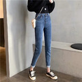 冬季高腰顯瘦鉛筆牛仔褲_4
