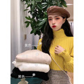 慵懶風泡泡袖高領針織毛衣_5