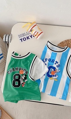 運動風網眼籃球衣套裝(73-110)