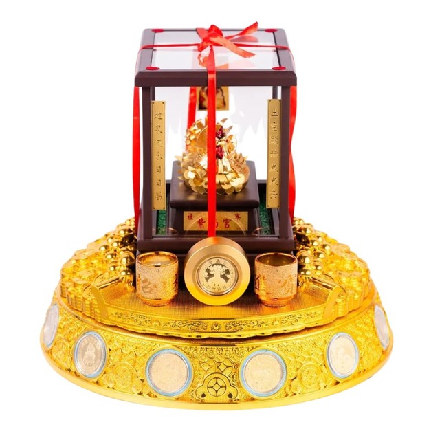 紫南宮金雞發財底座含十二生肖發財錢母送限量紫南宮錢母印泥 (不含金雞）