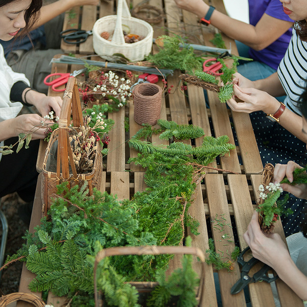 自然系聖誕小花圈課程