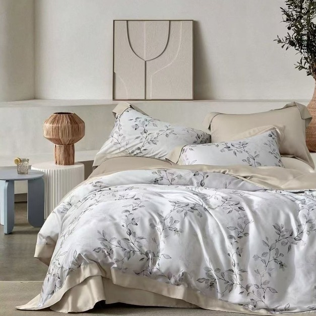 【半山聽語】60支100%尊爵木漿純天絲床包兩用被四件組-古典尊爵