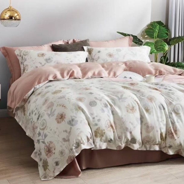 【豐收滿圓】60支100%尊爵木漿純天絲床包兩用被四件組-古典尊爵