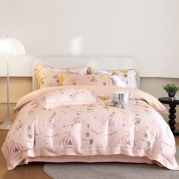 【萌寵粉】60支100%尊爵木漿純天絲床包兩用被四件組-古典尊爵