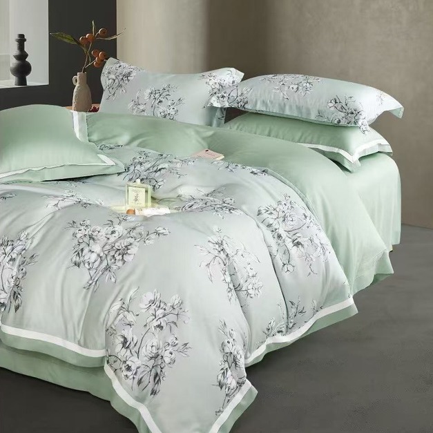 【時瑾綠波】100支100%純天絲床包兩用被四件組-頂級尊爵 奢華再現