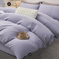 防皺天絲床包兩用被組 素色-薰衣草