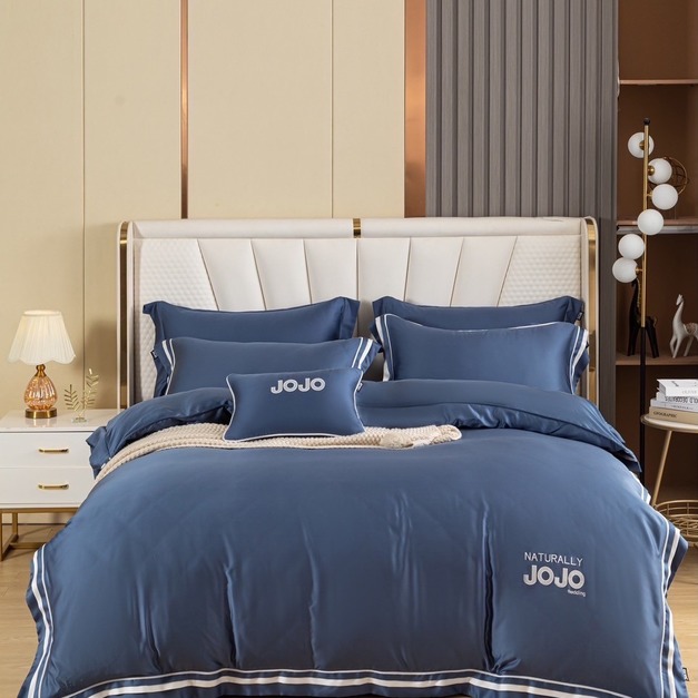 100%純天絲法式輕奢 床罩七件組-海洋藍
