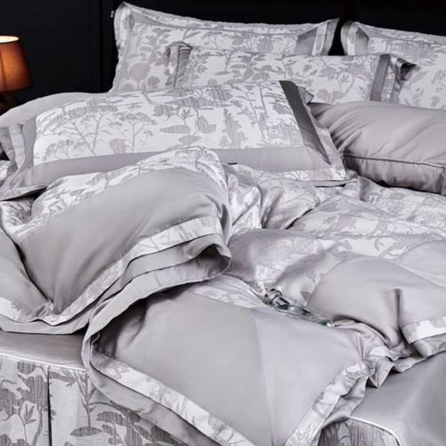 100支100%純天絲提花床包兩用被四件組-頂級尊爵 奢華再現-J05