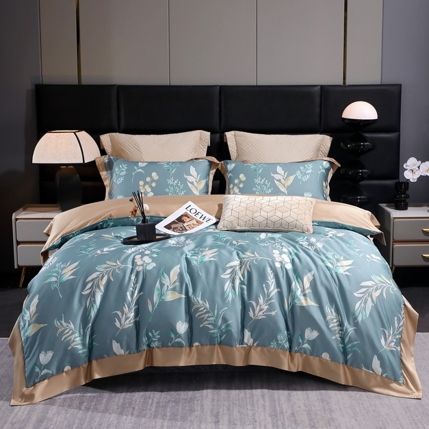 80支天絲長絨棉床包兩用被組-9001