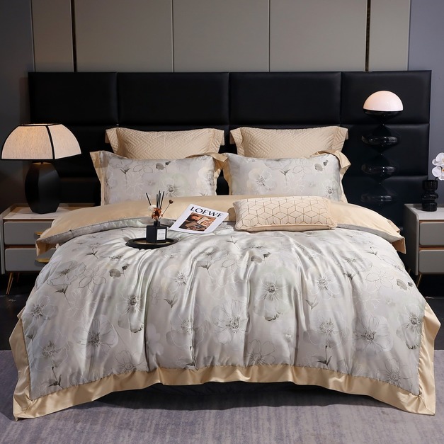 80支天絲長絨棉床包兩用被組-9004