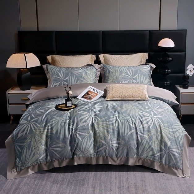 80支天絲長絨棉床包兩用被組-9005