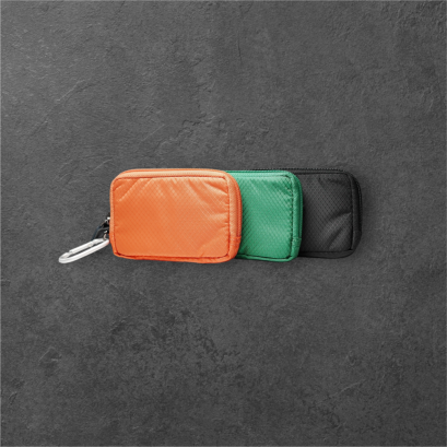 菱格彈道小錢包 橘/綠/黑