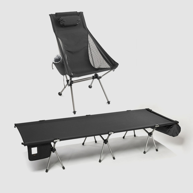 個人獨享組：輕量防蚊舒適月亮椅+輕量防蚊舒適行軍床(贈枕套)