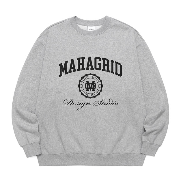 MAHAGRID  印章LOGO大學T 灰色