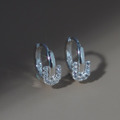Wing Bling 925銀 U形滿鑽耳扣式耳環