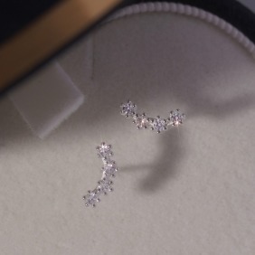 Wing Bling 925銀 微笑曲線耳環