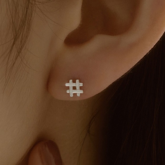 Wing Bling 14k post  簡約井字耳環