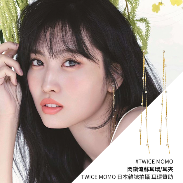 Wing Bling 閃鑽流蘇耳環/耳夾