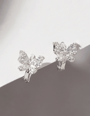 Wing Bling  925銀 典雅蝴蝶耳扣式耳環