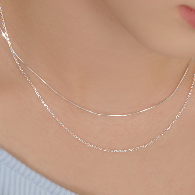 Wing Bling 925銀 雙鏈項鍊