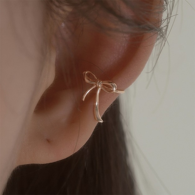 Wing Bling 14kGP 蝴蝶結耳扣