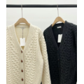(本期推薦)(設計師款)(80%羊毛)grandma復古麻花外套 - 奶白、深灰