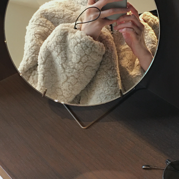 必入!!暖烘烘捲毛泰迪外套 - 燕麥