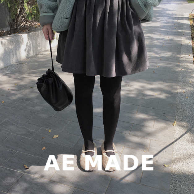 (MADE)復古色燈芯絨瘦瘦短裙 - 深灰