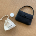 (設計師款)(100%牛皮)迷你一粒釦薄薄包 - 黑、奶油