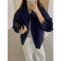 強推!!簡單純色夾克 - 海軍藍