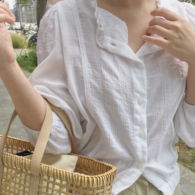 (本期推薦)(設計師款)浪漫巴黎blouse - 米白