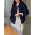 強推!!簡單純色夾克 - 海軍藍_1