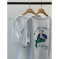 (設計師款)美人魚Tshirt - 米白、花灰