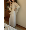 (本期推薦)(72%萊賽爾)隱隱線條寬鬆襯衫 - 奶油_1