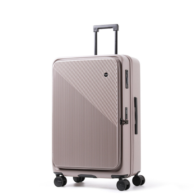 Pro系列 前開行李箱24吋日本煞車輪-晨霧灰(附贈防刮保護套)