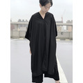 Jul 18SS NEW 日系OVERSIZE抓皺V領開衩長版上衣_5