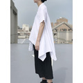 Jul 18SS NEW 挺料小立領不對稱解構襯衫 白_4