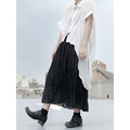 Jul 18SS NEW 寬百褶縐褶設計雪紡裙_1