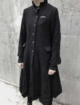 JAN 18AW NEW Elena Dawson款傘狀立領羊毛縐褶壓褶大衣