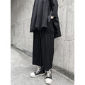 Sep 18SS NEW 早秋寬版壓褶設計感涼感造型褲_1