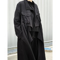 Unisex解構設計感織帶抽繩風衣外套_2