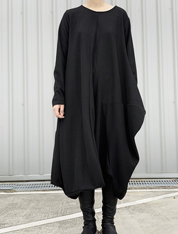 厚磅圓弧立體多層次解構不對稱洋裝