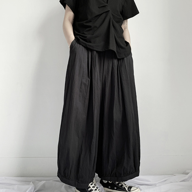 日系澎澎立體版型棉麻燈籠褲