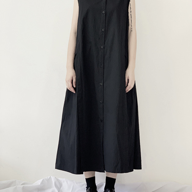 日系A字剪裁俐落小立領立體空氣感襯衫洋裝