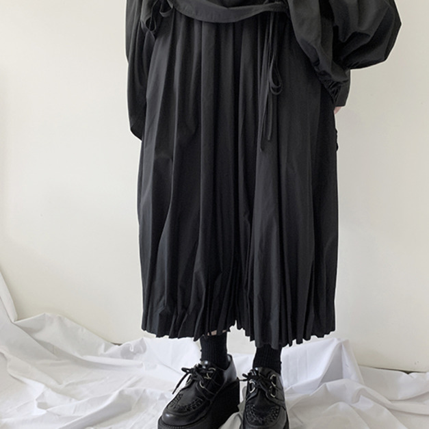 立體百褶蓬蓬寬褲